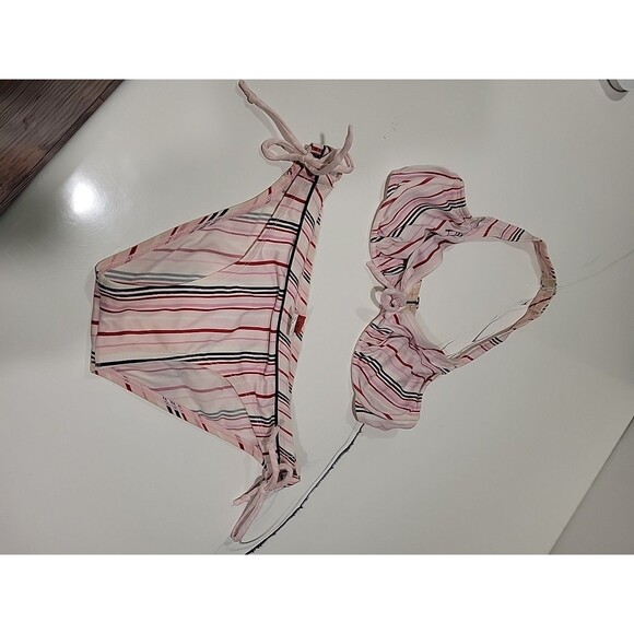Striped ESPRIT BEACH Vintage 2pc Bikini SwimSuit Size XS-MEDIUM READ *SWIMBIN* - Picture 2 of 16